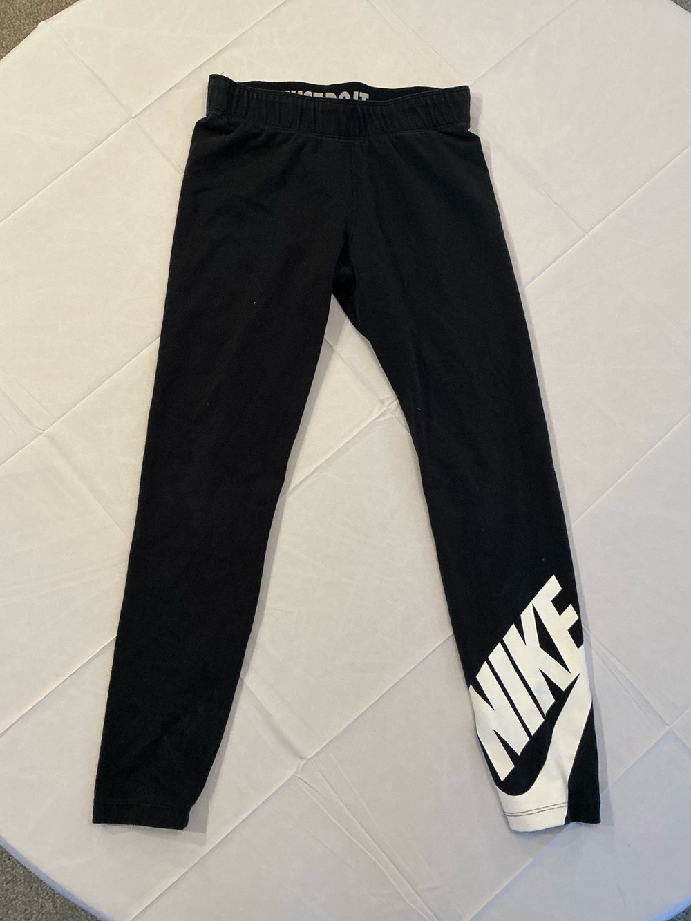 Nike Black Leggings with White Logo Accent